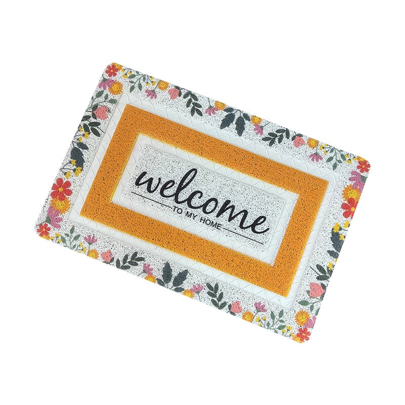 Anti-Slip Door Mat- (5326)Welcome Slush Door Mats Apricot   