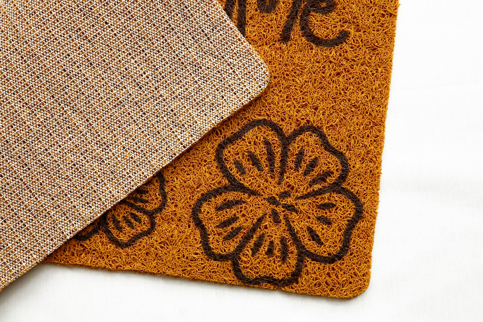 Anti-Slip Door Mat-(SA2553-3)Sweet Flower Door Mats Apricot   