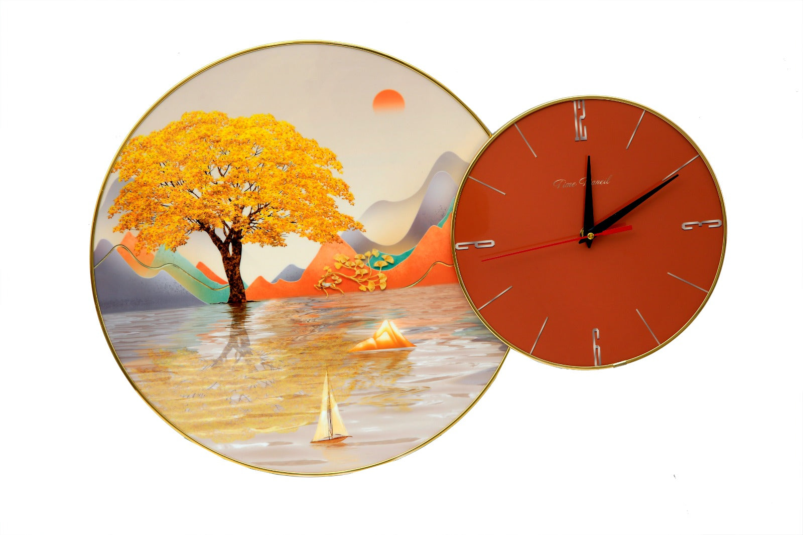 Autumn tree Frame with13581 Clock Clock Apricot   