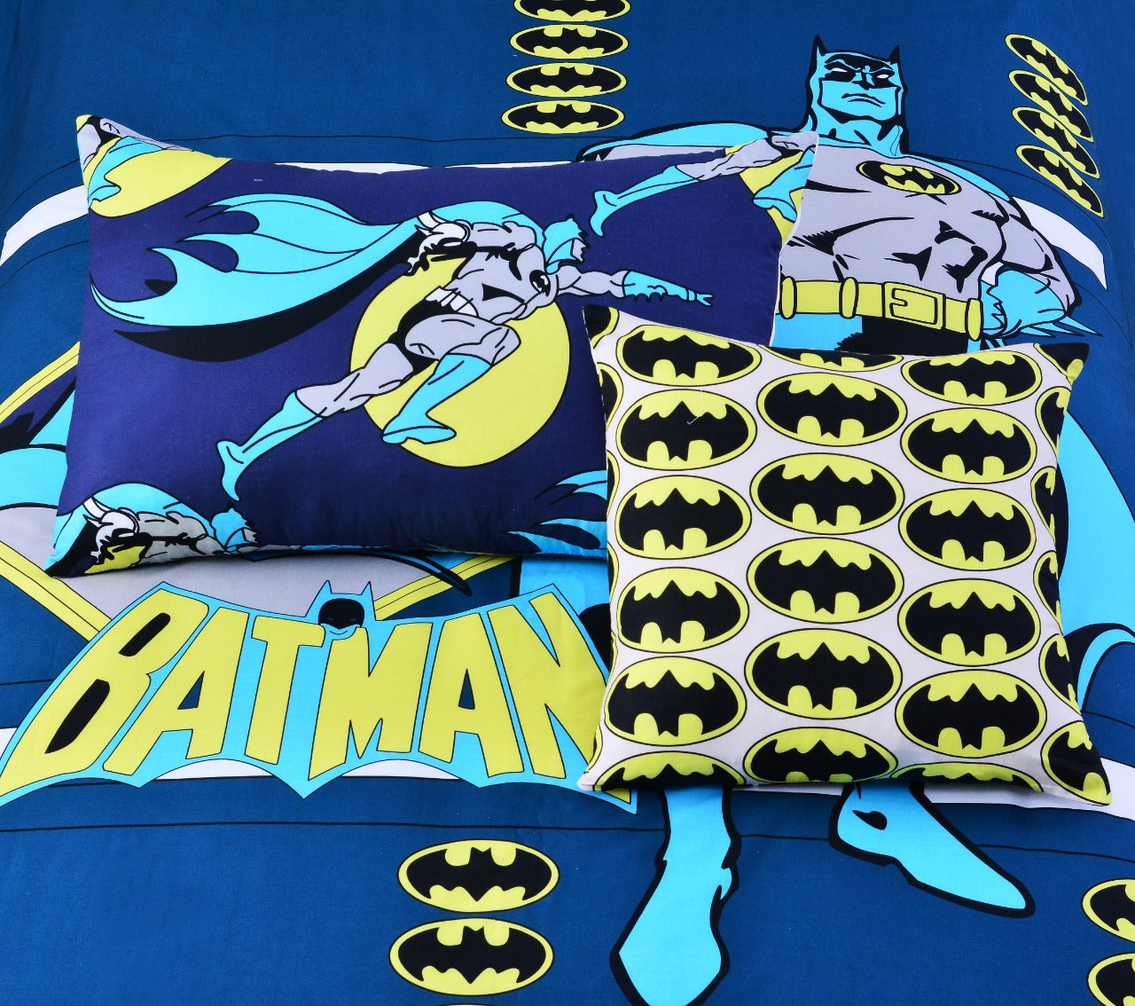 2Pcs Digital Printed Single Bed Sheet- Batman single bed sheet Apricot