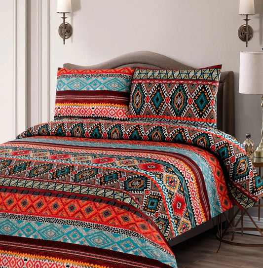 Bed Sheet Single - Ethnic single bed sheet Apricot   