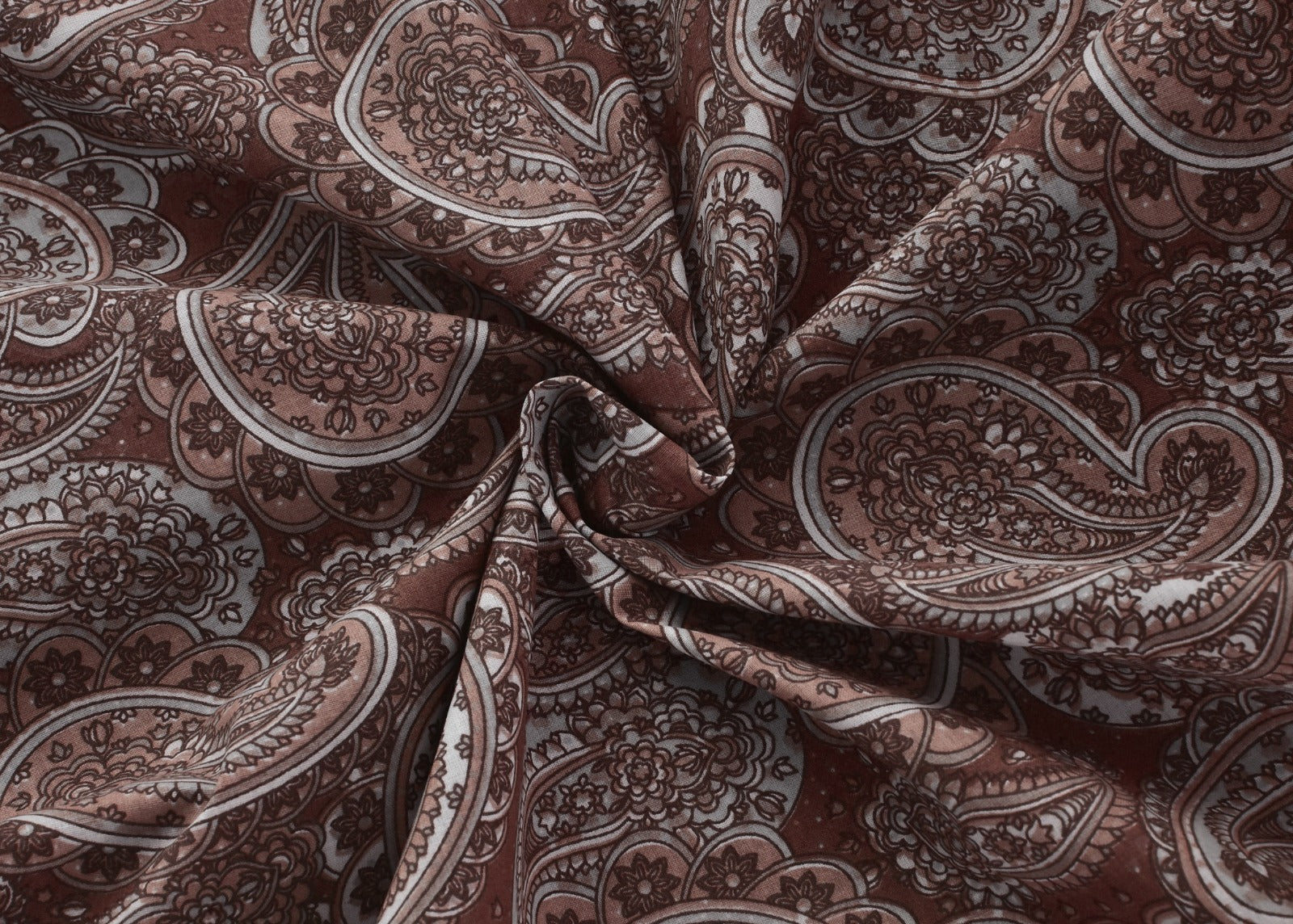 2Pcs Single Bed Sheet-Maroon Paisleys single bed sheet Apricot   