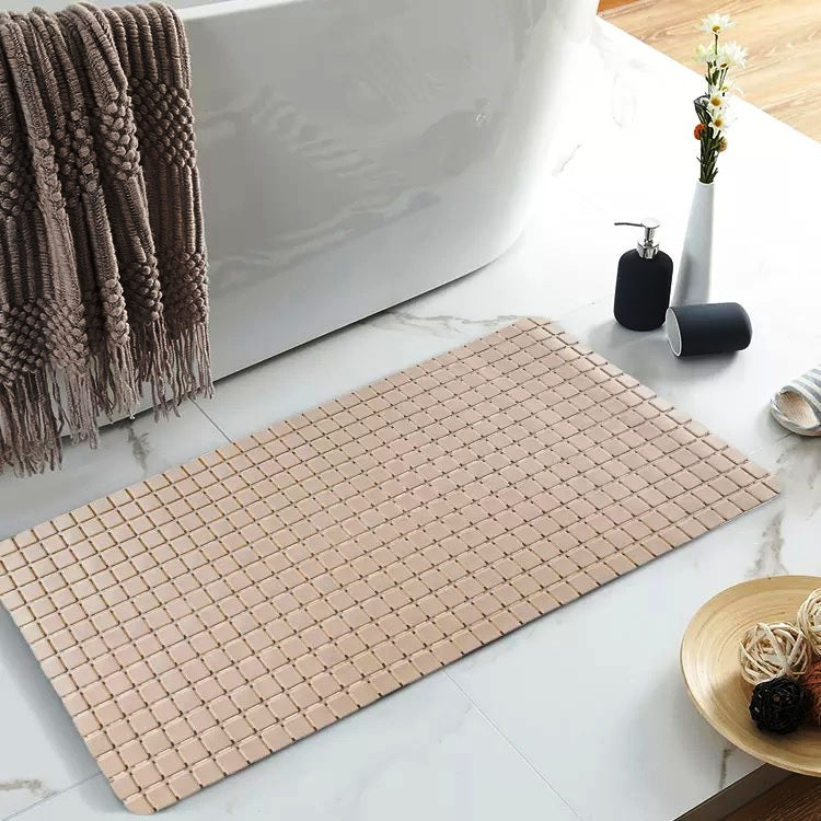 Anti Slip PVC Bathroom Mat-(2417)-Beige Bath Mats Apricot