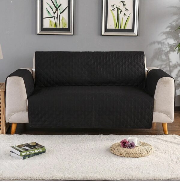 Quilted Sofa Cover-Black Sofa Cover Apricot