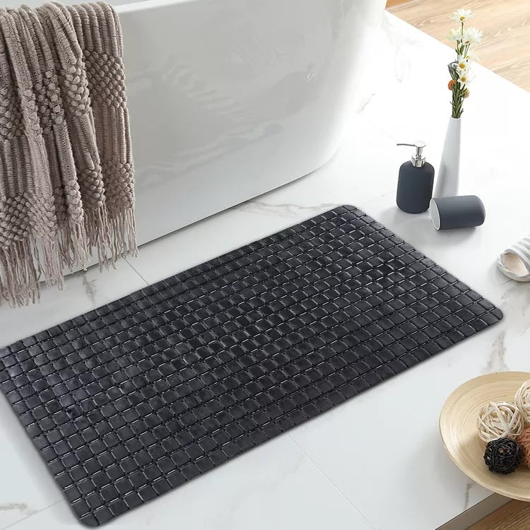 Anti Slip PVC Bathroom Mat-(2417)-Black Bath Mats Apricot