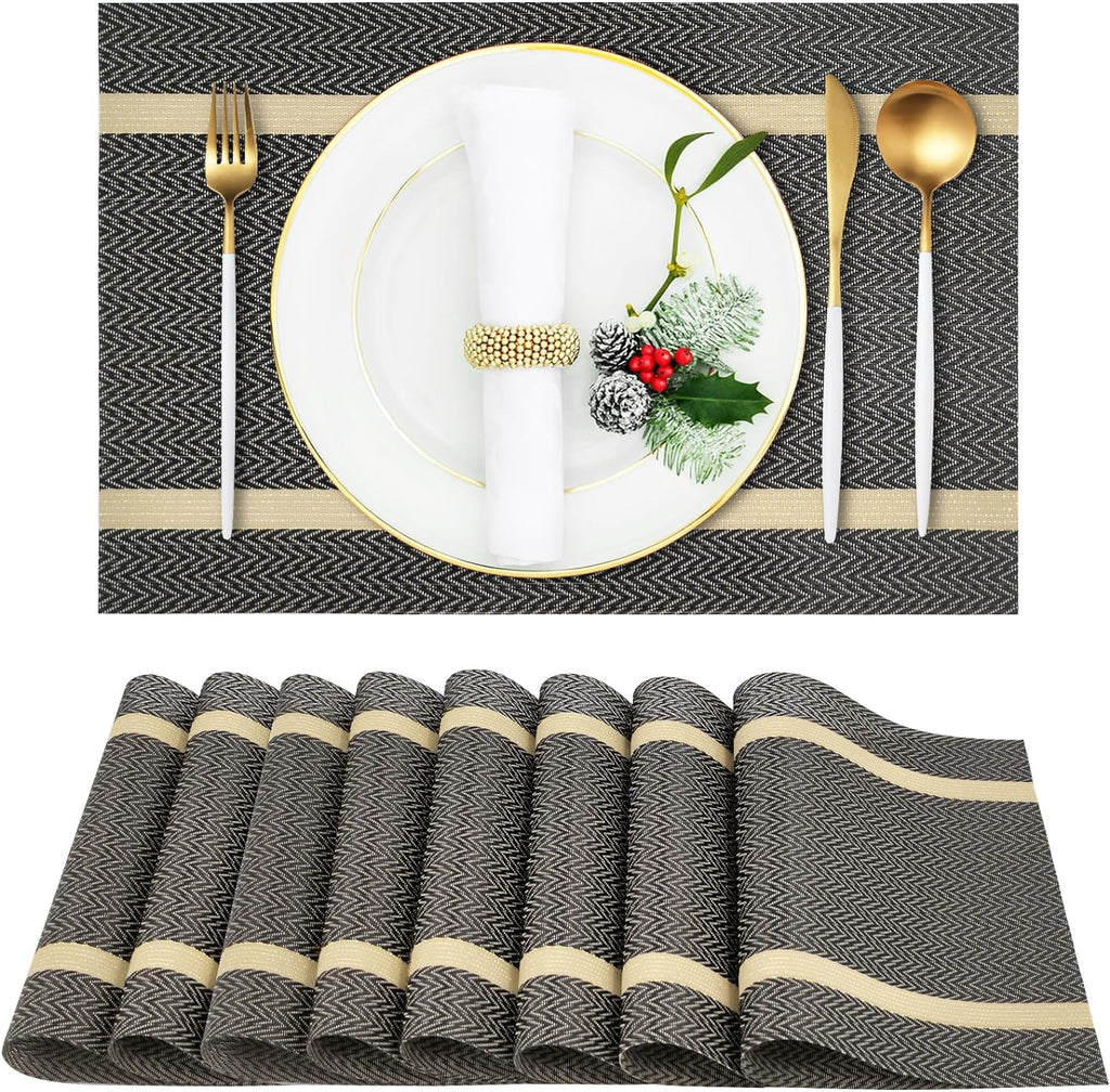 PVC Table Place Mats-Brown Weaves