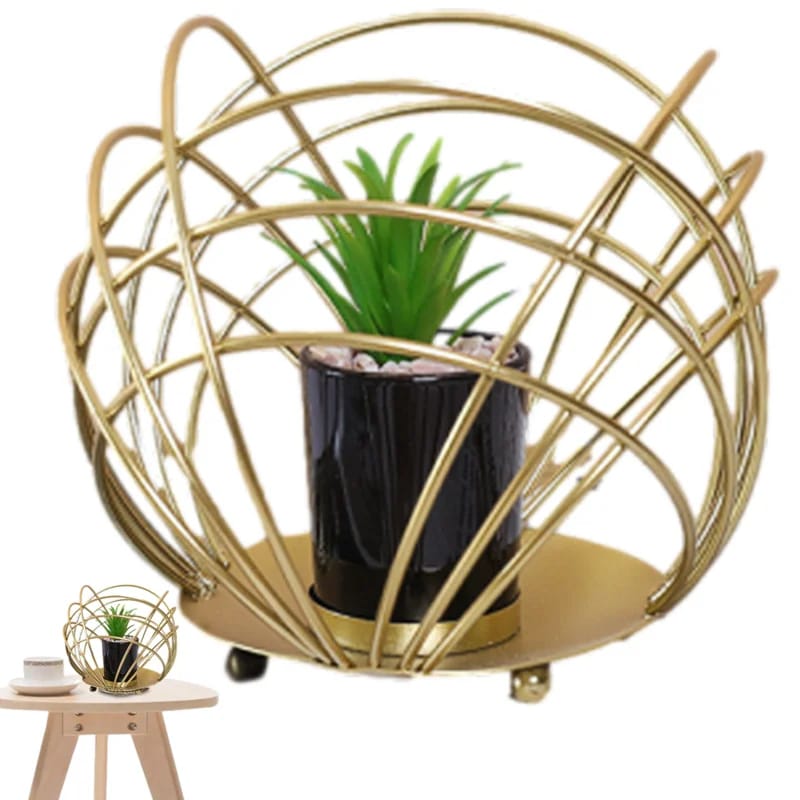 Cactus Metal Pot Stand-Golden(SA2405-153) Tissue Box Apricot   