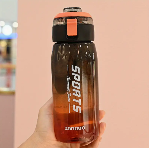 Motivational Water Bottle with Time Marker BPA Free-SA2408-165 Apricot Orange