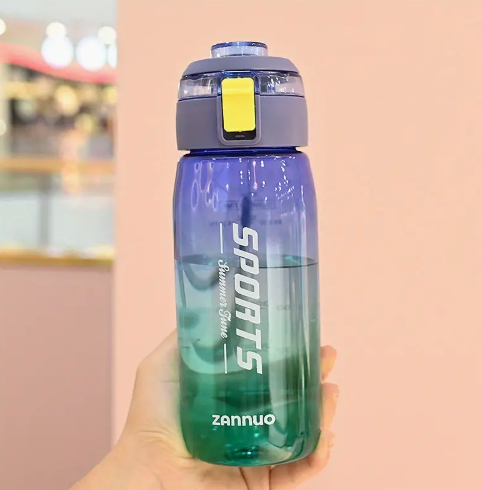 Motivational Water Bottle with Time Marker BPA Free-SA2408-165 Apricot Blue