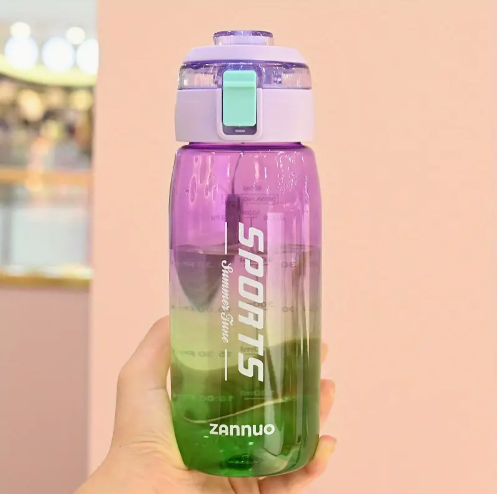 Motivational Water Bottle with Time Marker BPA Free-SA2408-165 Apricot Purple