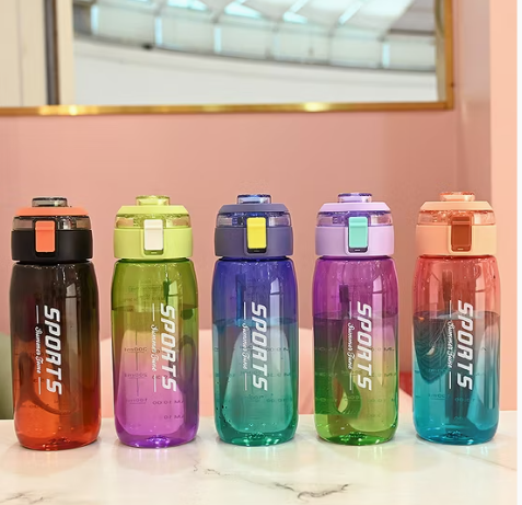 Motivational Water Bottle with Time Marker BPA Free-SA2408-165 Apricot Green