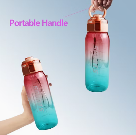 Motivational Water Bottle with Time Marker BPA Free-SA2408-165 Apricot