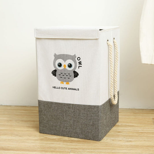 Cart Laundry Basket with Lid5407-Owl  Apricot   