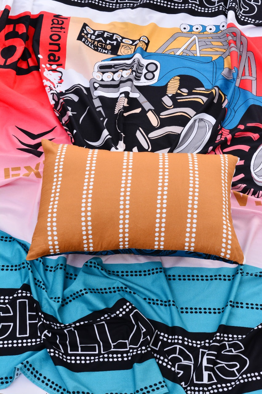 2Pcs Digital Printed Single Bed Sheet- Challanges single bed sheet Apricot