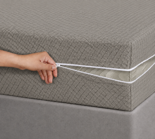 Zipper Mattress Cover Printed- MT-03 Protectors Apricot