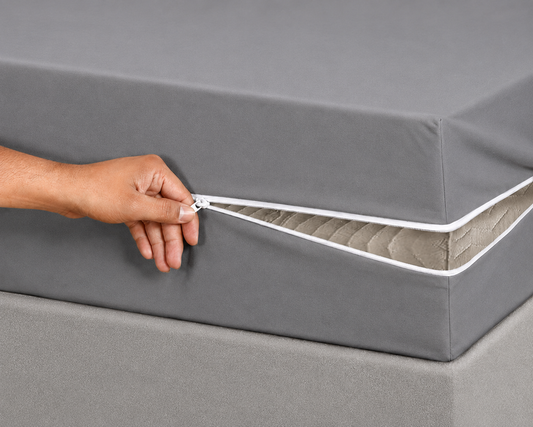 Zipper Mattress Cover- Grey Protectors Apricot