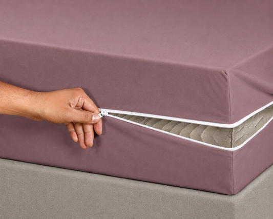 Zipper Mattress Cover- Mouve Protectors Apricot