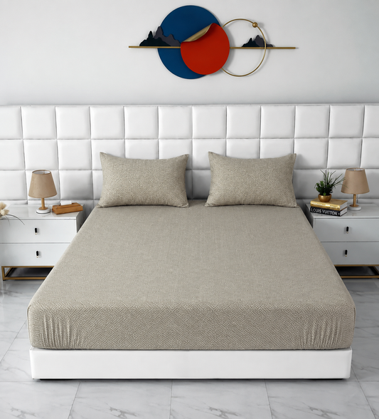 Fitted Bed Sheet- PFT0285 Fitted Sheets Apricot