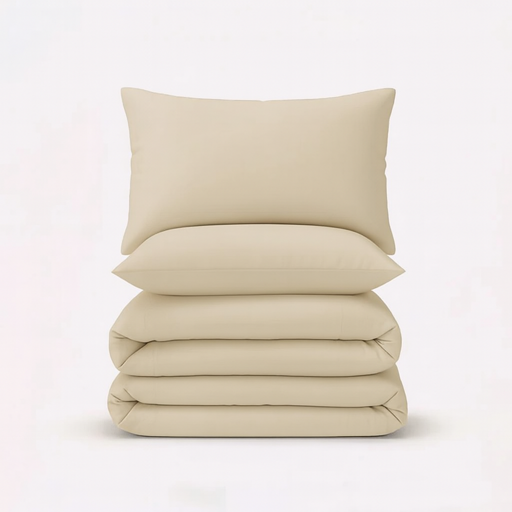 Solid Duvet Cover-Beige Bed Sheets Apricot