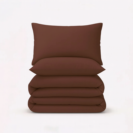 Solid Duvet Cover-Brown Bed Sheets Apricot