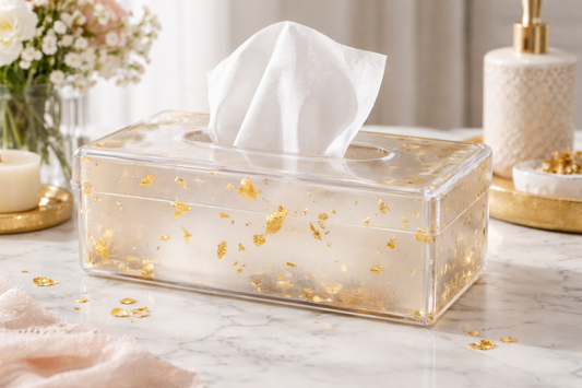 Elegant Transparent Tissue Box(SA2408-247) Tissue Box Apricot