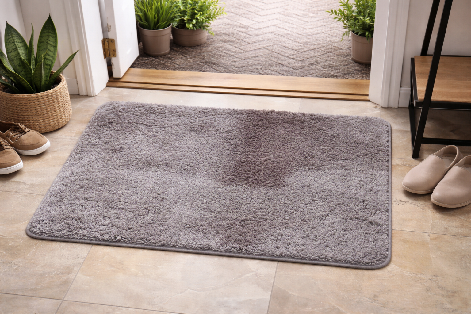 Anti-Slip Soft Fluffy Door Mat-L/Brown(Sa-2408-327) Door Mats Apricot