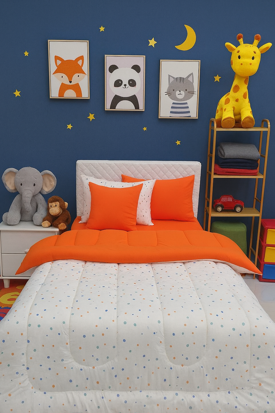 5 PCs Single Kids Comforter Set-Slush Polka Comforters Apricot