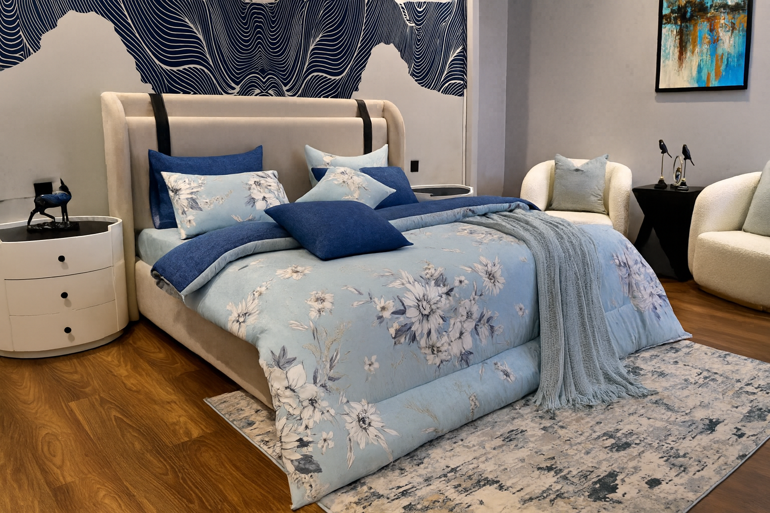 Duvet Cover-Pale Bloom Bed Sheets Apricot