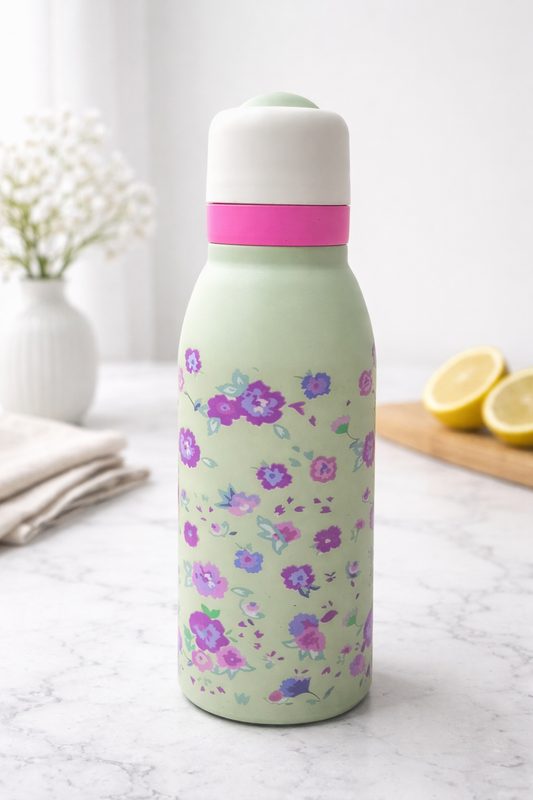 Insulated Stainless Steel Water Bottle (SA2510-150)Tropical Floral Mint Apricot