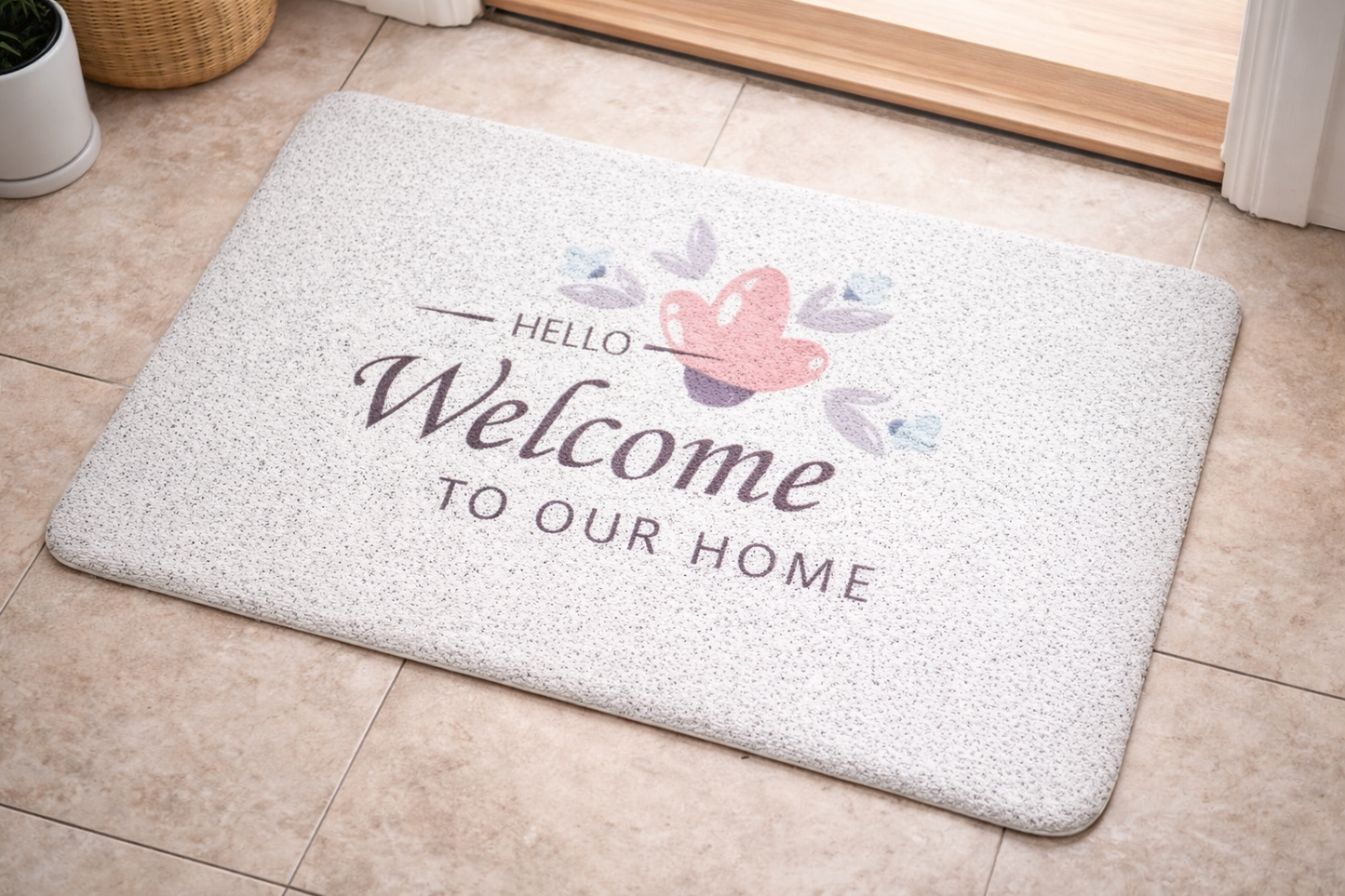 Anti-Slip Door Mat-5325(Greet) Door Mats Apricot