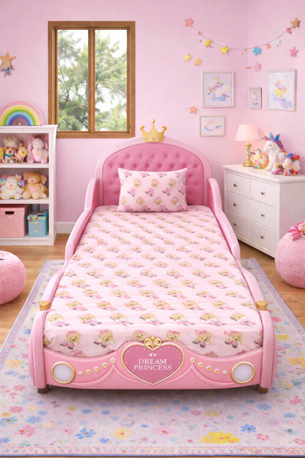 2Pcs Single Bed Sheet-Pink Teddy single bed sheet Apricot