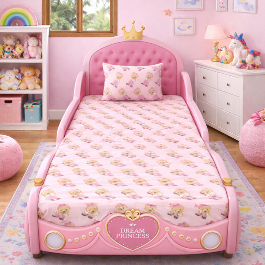 2Pcs Single Bed Sheet-Pink Teddy single bed sheet Apricot