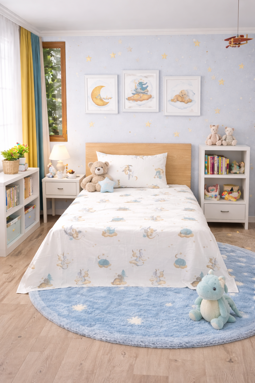 2Pcs Single Bed Sheet- SB-116 single bed sheet Apricot