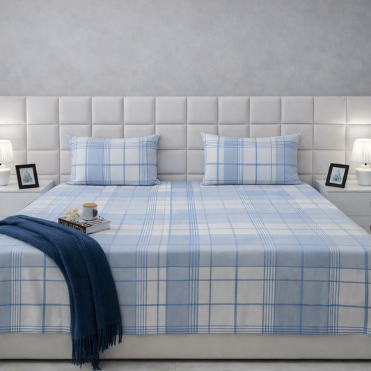 3 PCs Double Bed Sheet-DB344 Bed Sheets Apricot