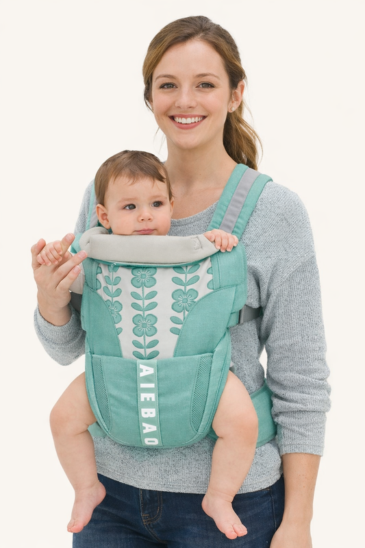 Multifunctional Baby Carrier for Newborn to Toddlers-SA2408-186(SEA GREEN) Blankets Apricot