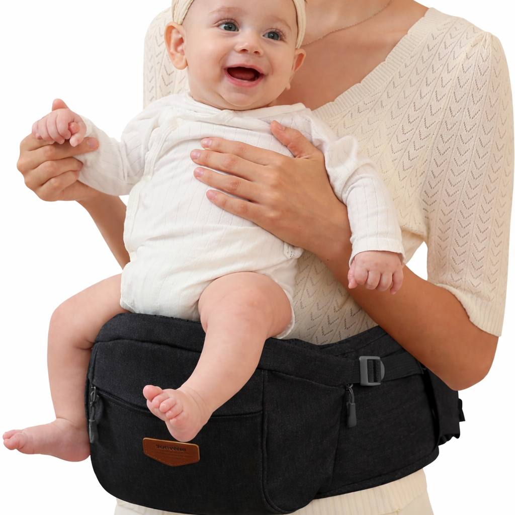 Baby Hip Seat With Adjustable Belt and Pocket-SA2408-182(Black) Blankets Apricot