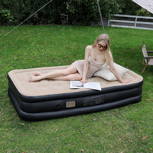 Auto-Inflating Camping Air BED with Built-in Pump(SA2510-034)BLACK Apricot