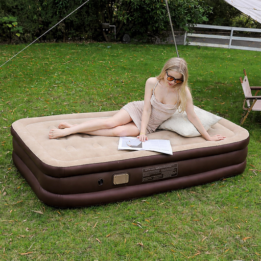 Auto-Inflating Camping Air BED with Built-in Pump(SA2510-034)BROWN Apricot