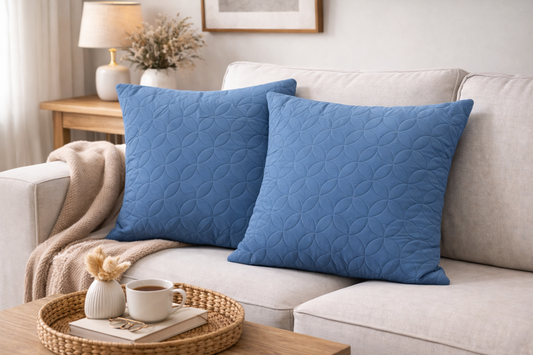 2 PCs Quilted Cushions-Patrol(Flower) cushions Apricot