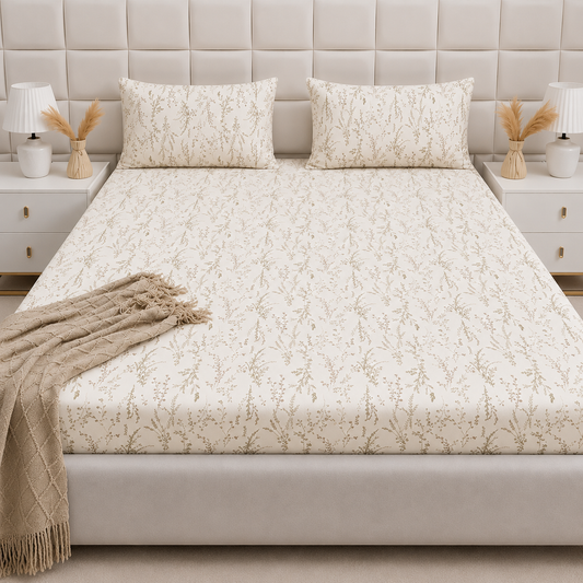 Fitted Bed Sheet- PFT0261 Fitted Sheets Apricot
