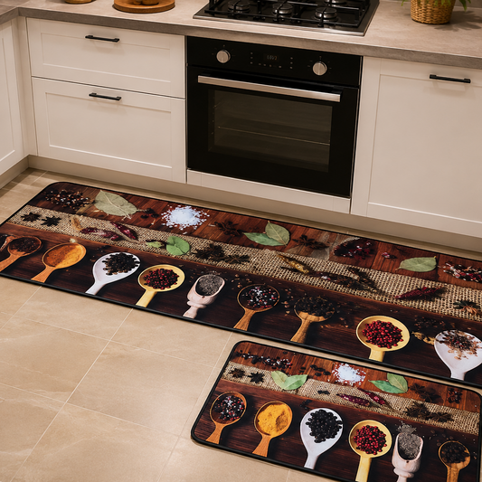 Premium Padded Anti slip Kitchen Mat Set- Utensils