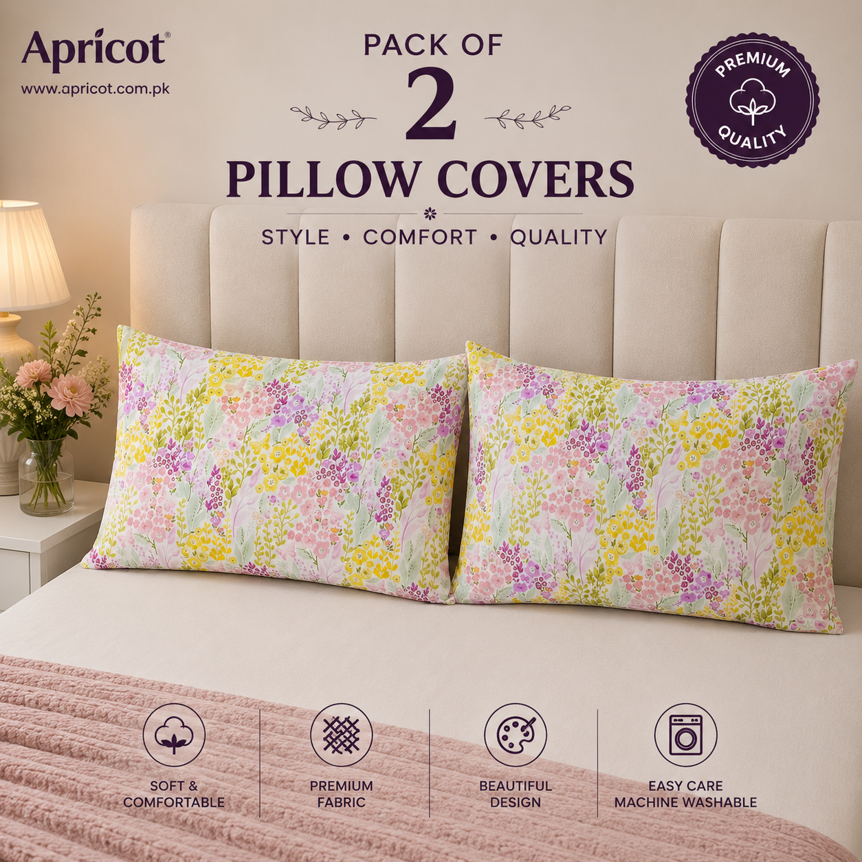 Printed Pillow Covers Pack of 2- PC0085