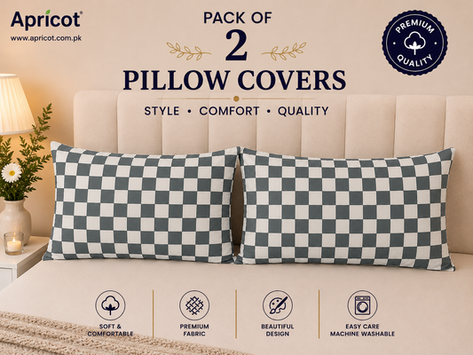Printed Pillow Covers Pack of 2- PC0097 cushions Apricot