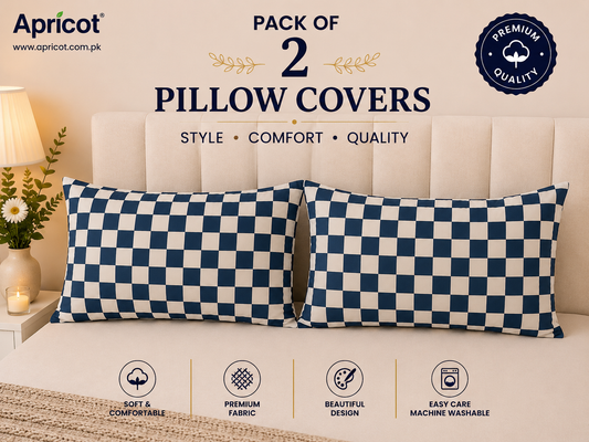 Printed Pillow Covers Pack of 2- PC00100 cushions Apricot
