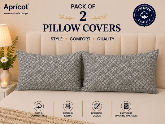 Printed Pillow Covers Pack of 2- PC00102 cushions Apricot