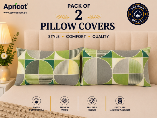 Printed Pillow Covers Pack of 2- PC00112 cushions Apricot