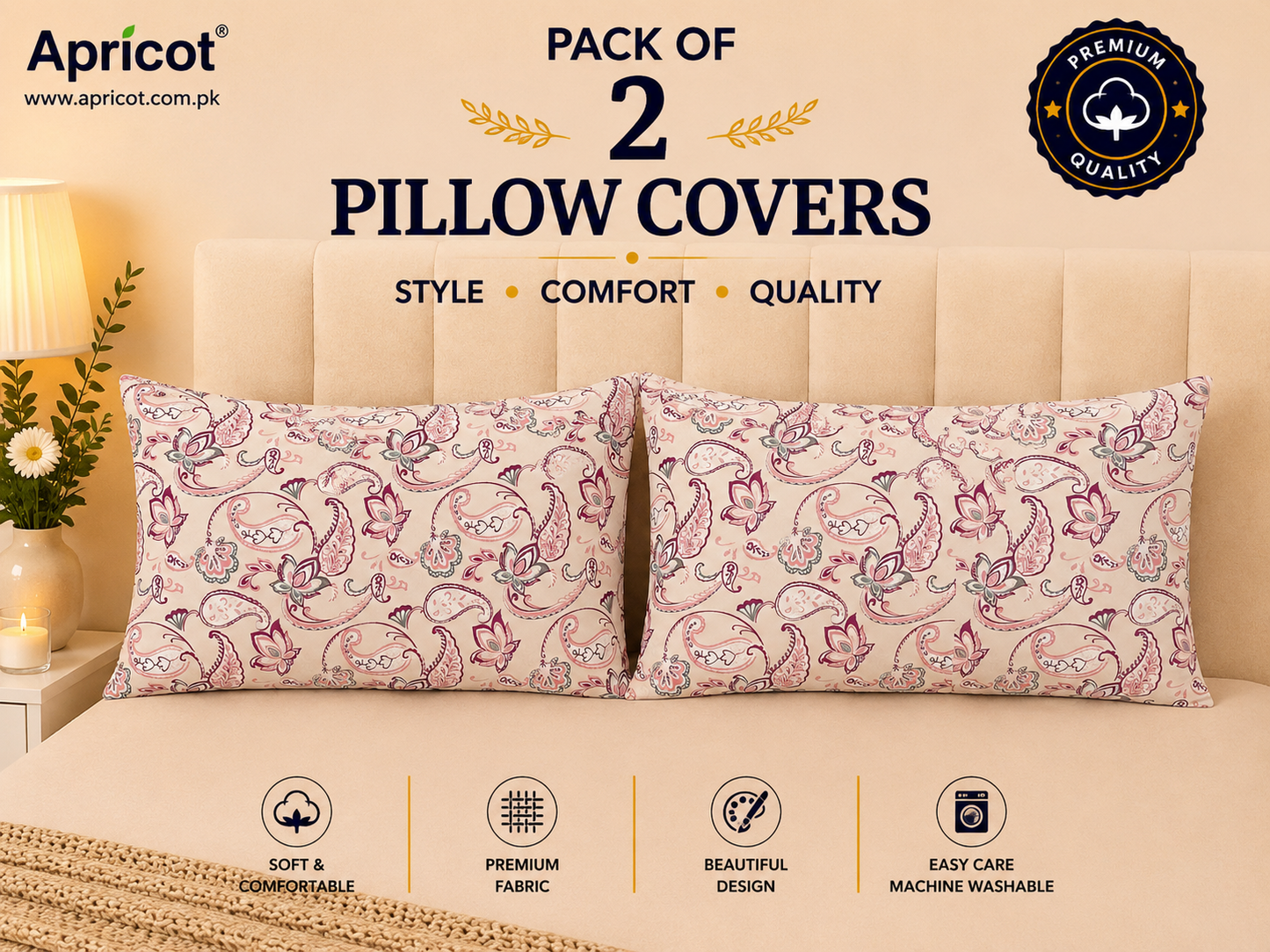 Printed Pillow Covers Pack of 2- PC0070