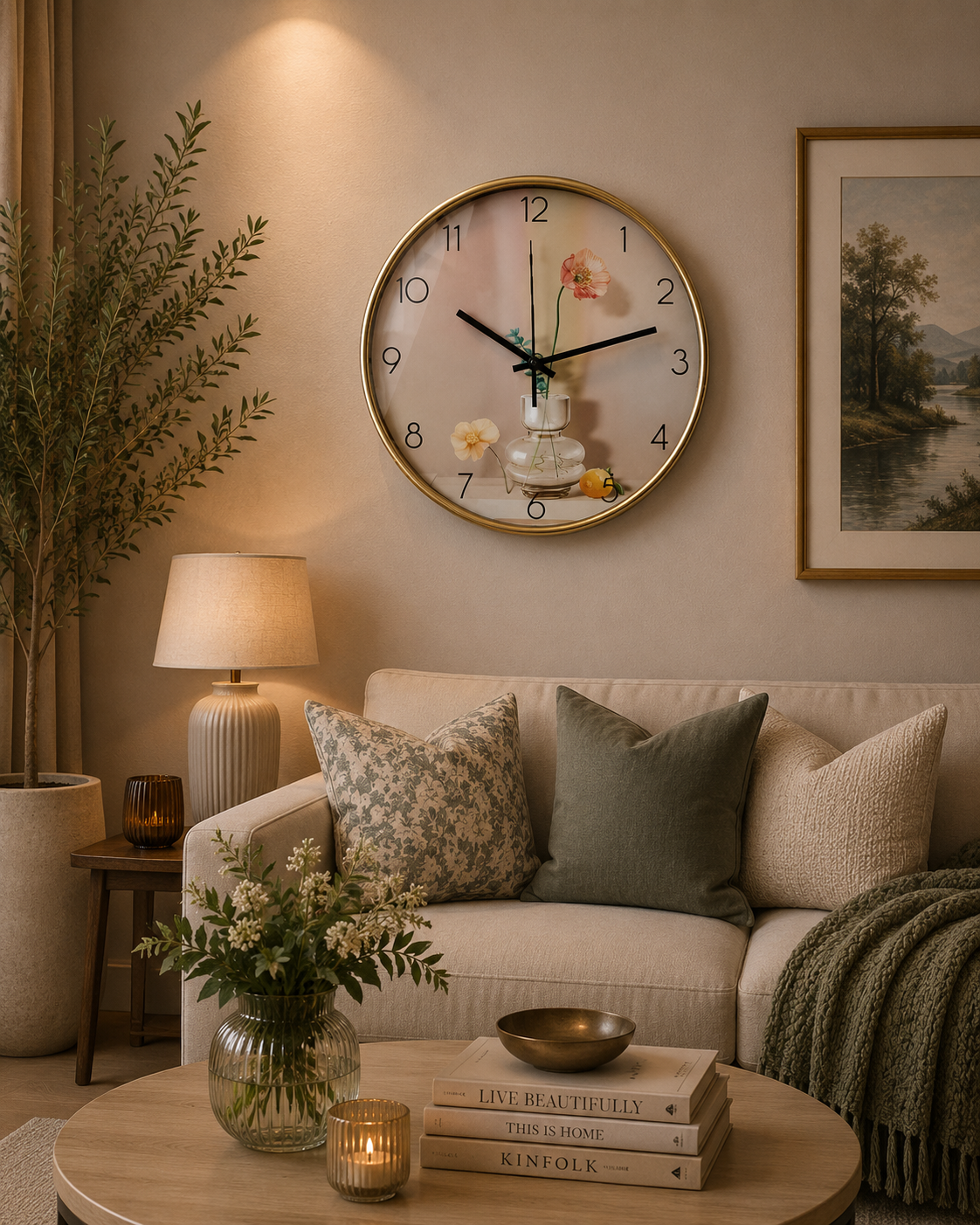 30CM Wall Clock- (SA2311-10) VASE Clock Apricot