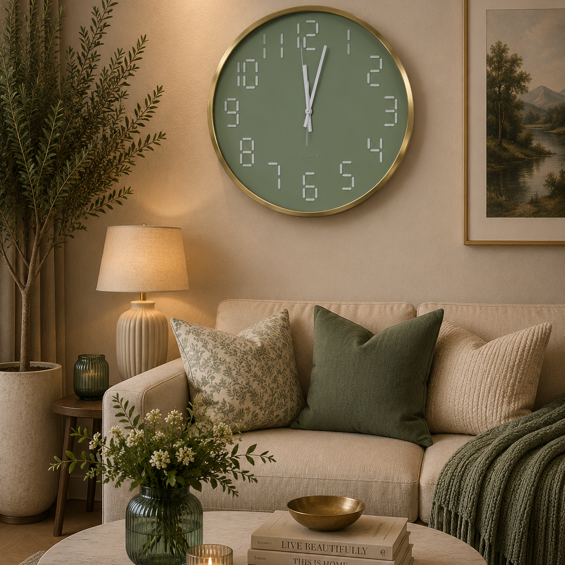 30CM Wall Clock- (SA2311-10) L Clock Apricot