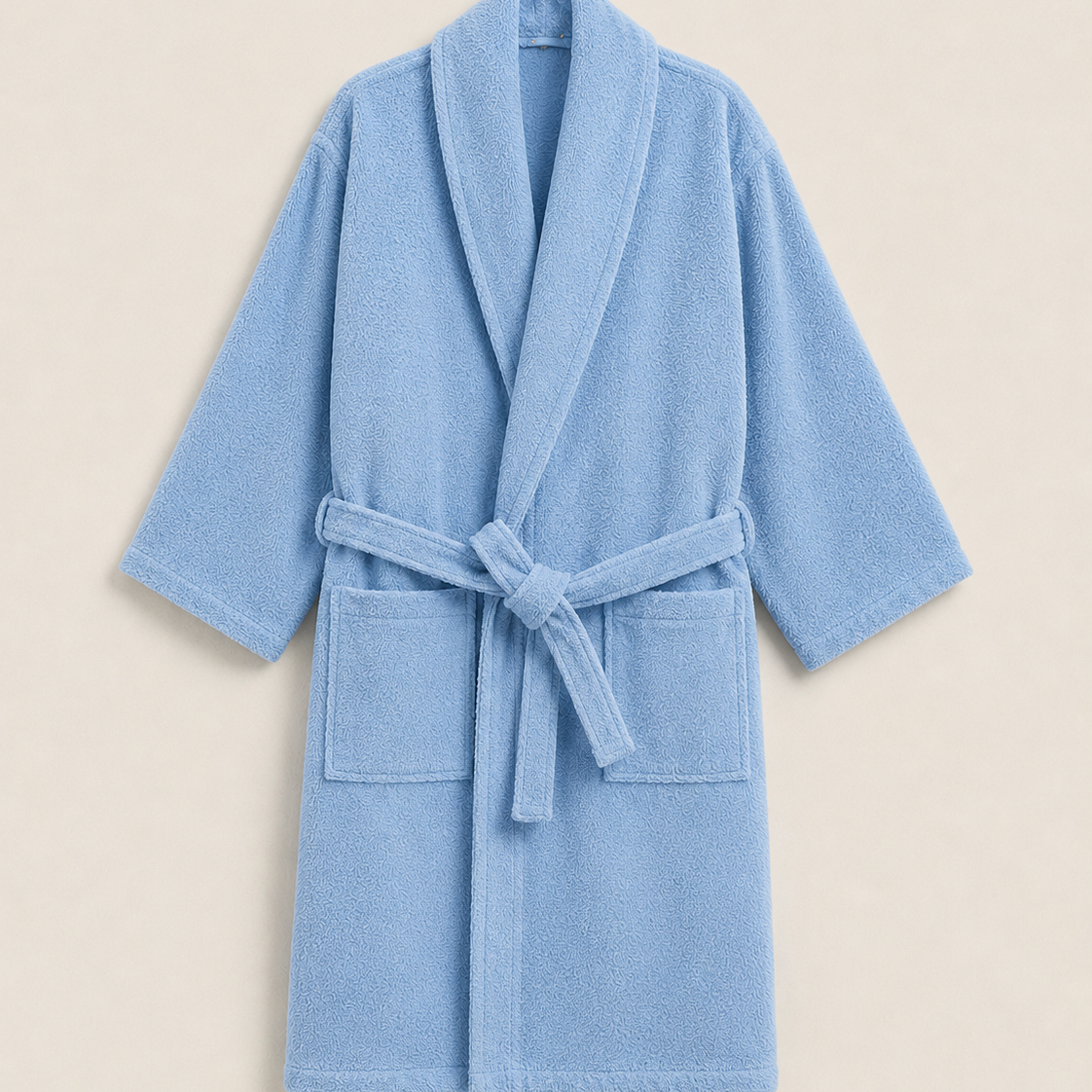 100% Cotton Bathrobe- SKY BLUE Bath Linen Apricot